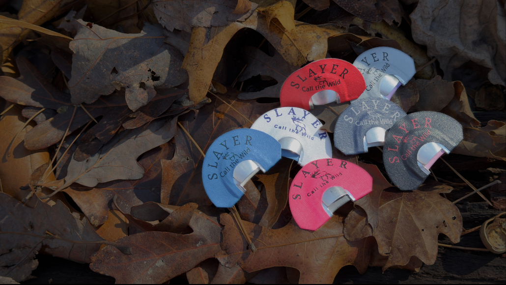multi-colored elk diaphragm cals in pile of leaves