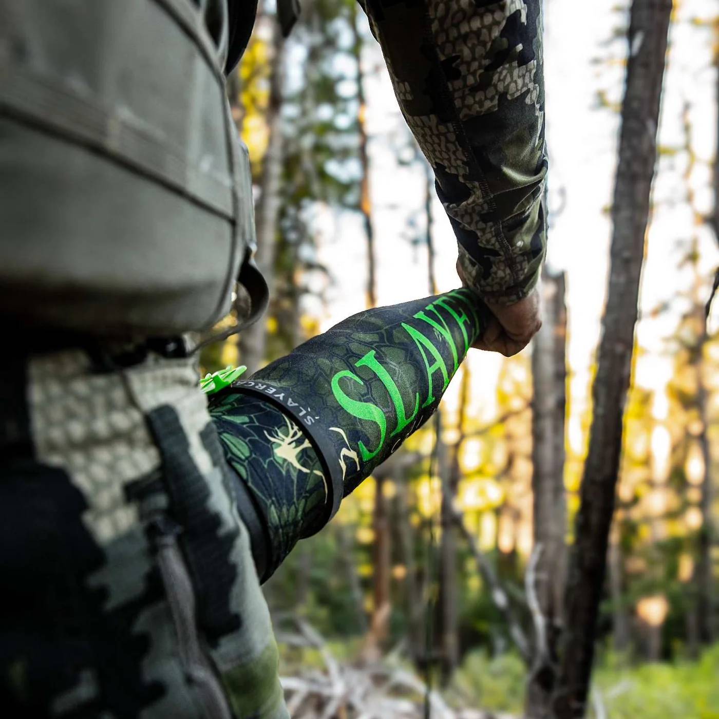 Hunter using elk call