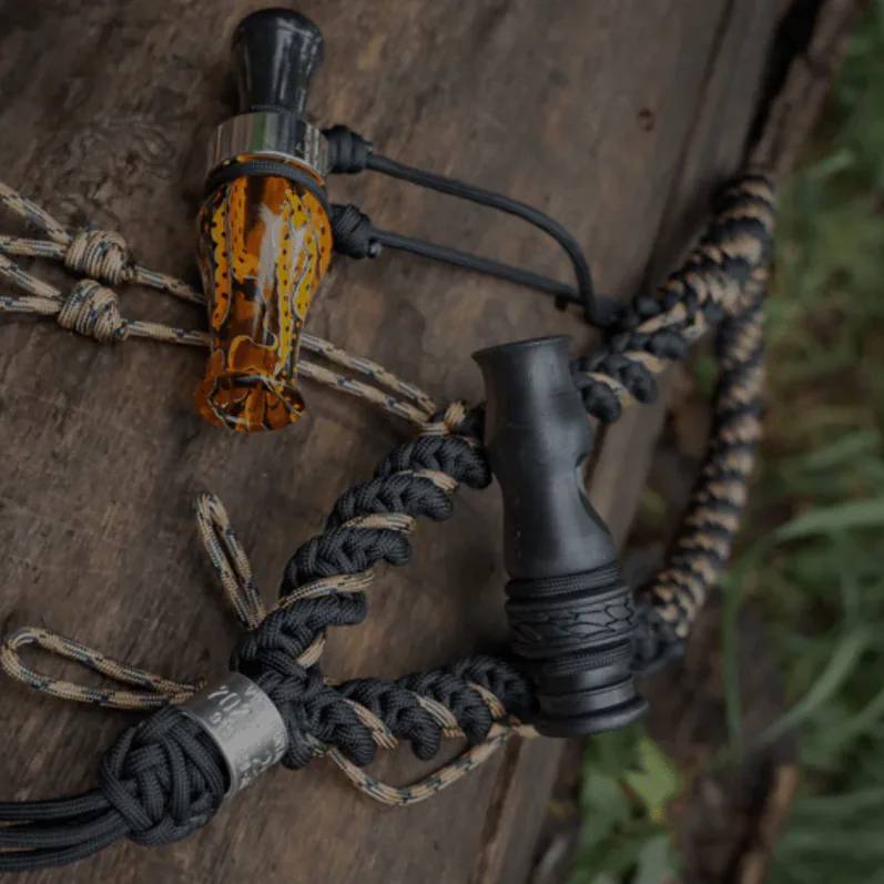 Slayer lanyard with calls on log