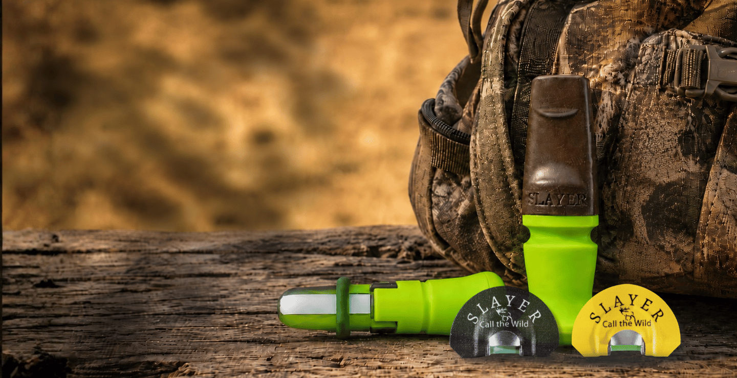 Meet the Calf in distress elk calling kit featuring the Calf External Call, Harem elk call, Lolo elk reed and Musselshell elk diaphragm all designed to make someone sound like an elk in distress.