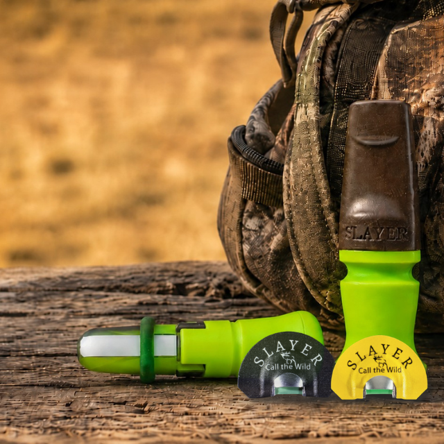 Meet the Calf in distress elk calling kit featuring the Calf External Call, Harem elk call, Lolo elk reed and Musselshell elk diaphragm all designed to make someone sound like an elk in distress.