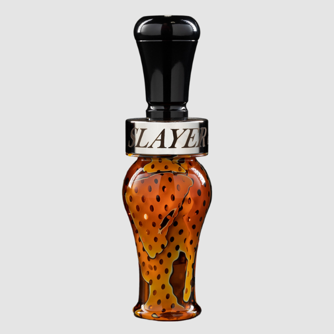 The Ranger, Single Reed Duck Call from Slayer Calls | Orange (Citrine) Acrylic with Black Insert