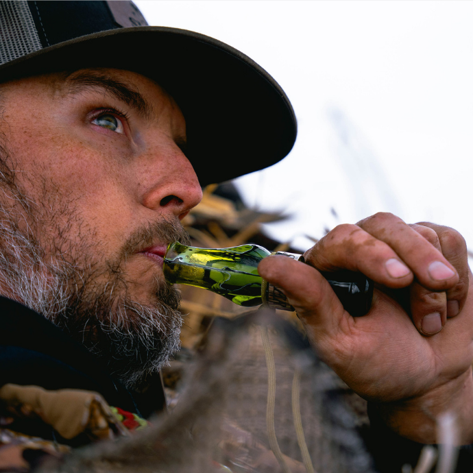 Hunter Tommy Sessions running Slayer's Ranger single reed duck call in green mesh