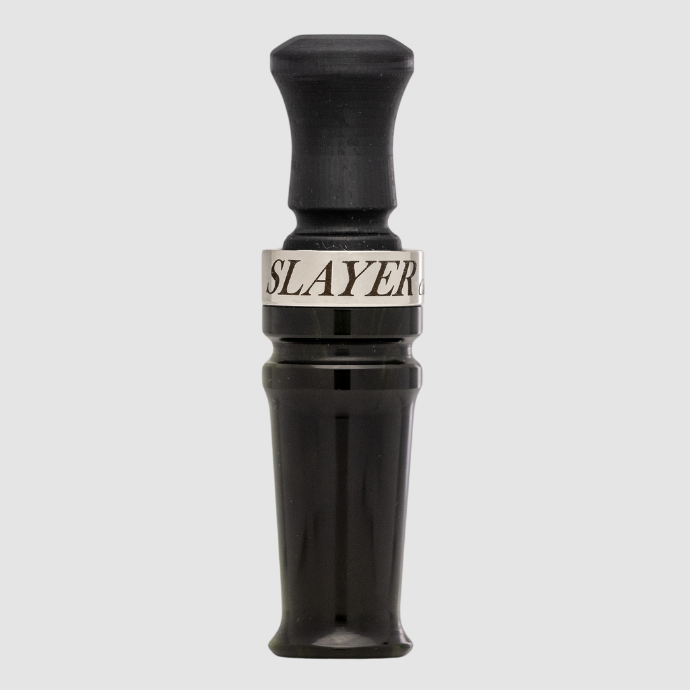 Yolo Bypass Duck Call by Slayer Calls | Hybrid Duck Call with Cutdown Sound | Straight Frame Design - shown in polished black acrylic