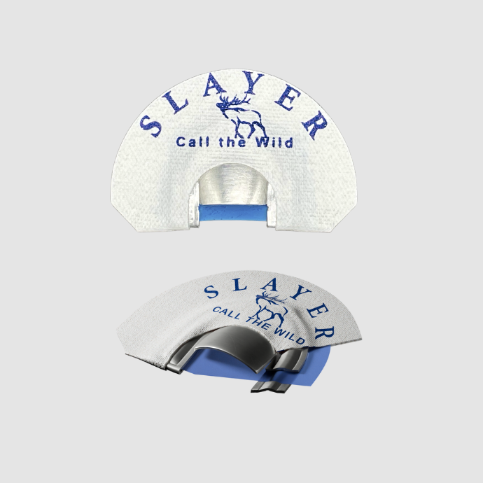 Maniac Elk Reed from the Clearwater Diaphragm Series, white tape, blue latex