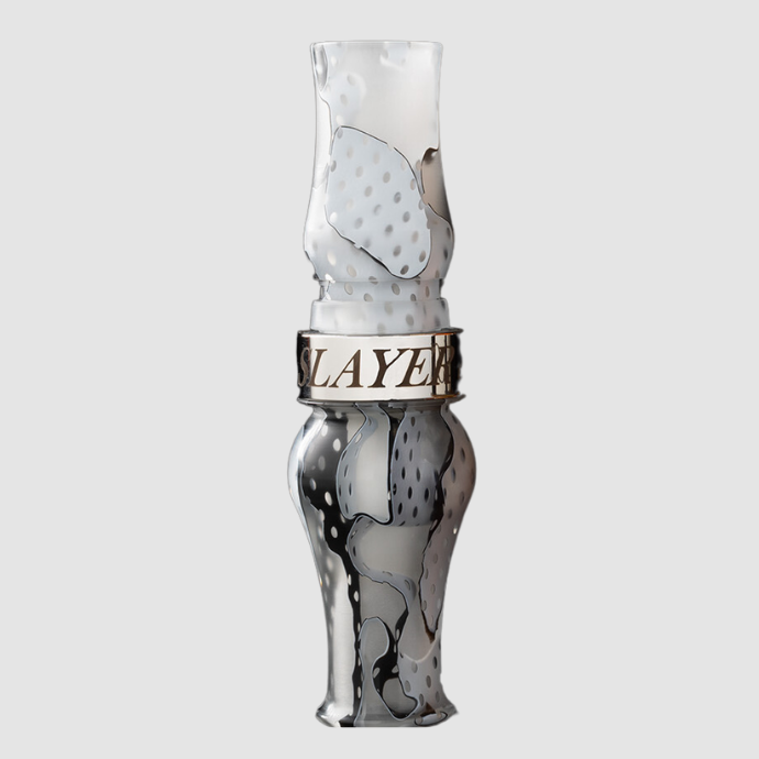 Honker Slayer goose call in snow mesh —white, grey and black camo