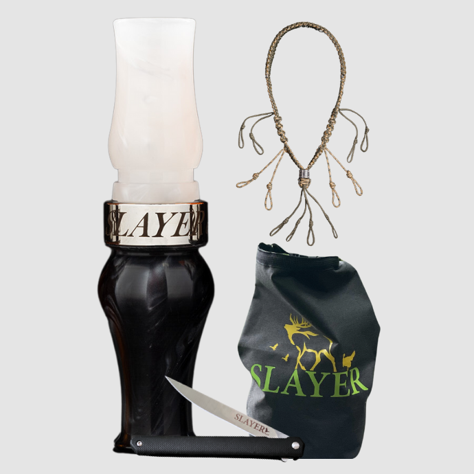 The Honker Goose Hunting Collection with Slayer's Honker Slayer Goose Call, USA made lanyard and dry bag for ammo