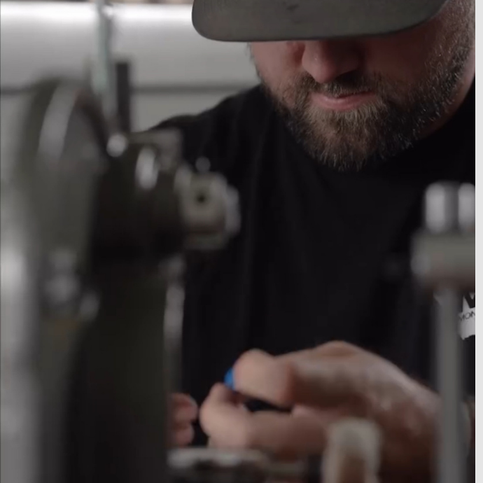 Cody McCarthy, Slayer's Coach &
Head of Product Innovation makes elk reeds and tests quality