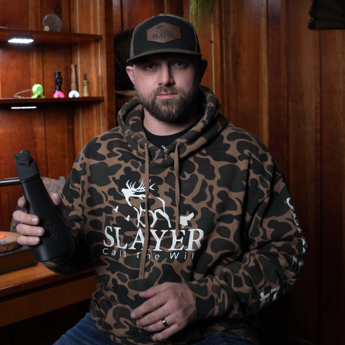 Cody McCarthy teaching how to use the Gobbler Slayer turkey call in Slayer Calls’ Call the Wild subscription series — expert turkey calling instruction for hunters.