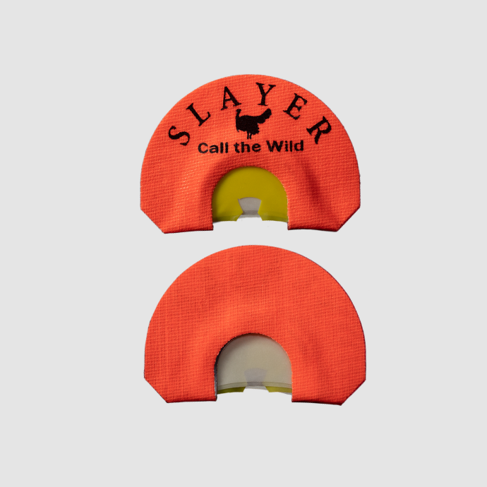 Center Cut Triple Turkey Call from Slayer Calls, front and back pictured against white background
