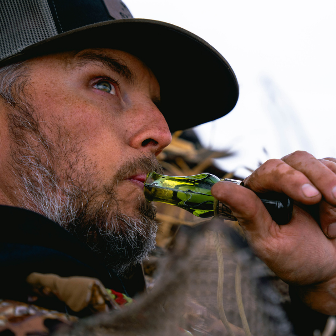 Slayer's Honker Goose Call in Snow Mesh Acrylic featured with the Ranger Slayer Duck Call in Blue Wing Mesh