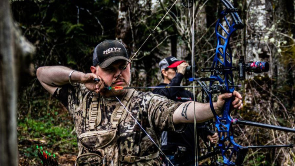 Bow hunter participating in archery event