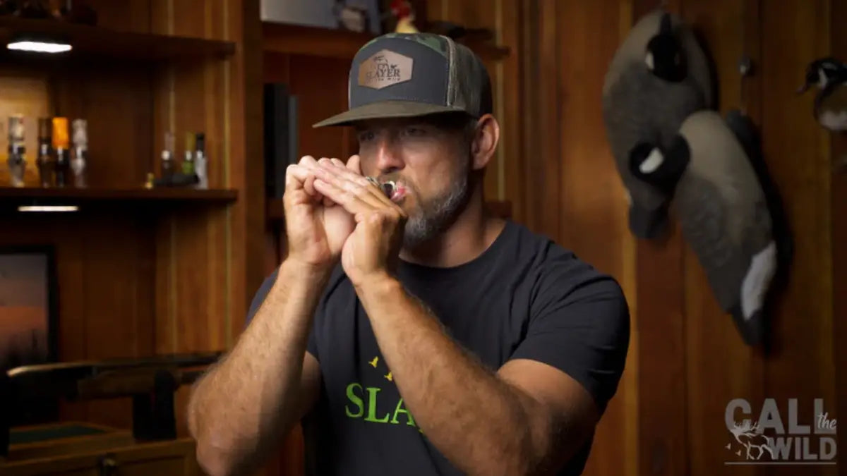 Hunter explaining how to use goose calls
