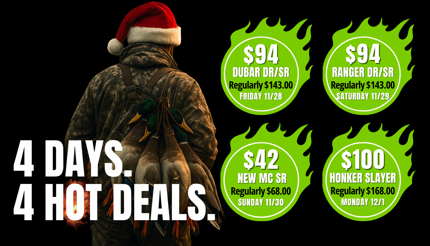 Hot deals from Slayer Calls for Black Friday — 4 deals on 4 different duck and goose calls. 