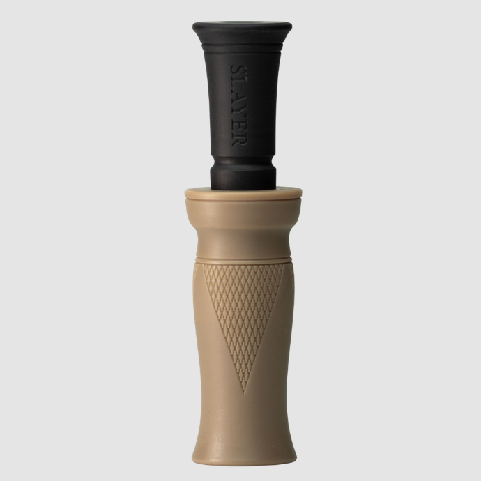 MC duck call in ocean front property sand and black combination on a white background