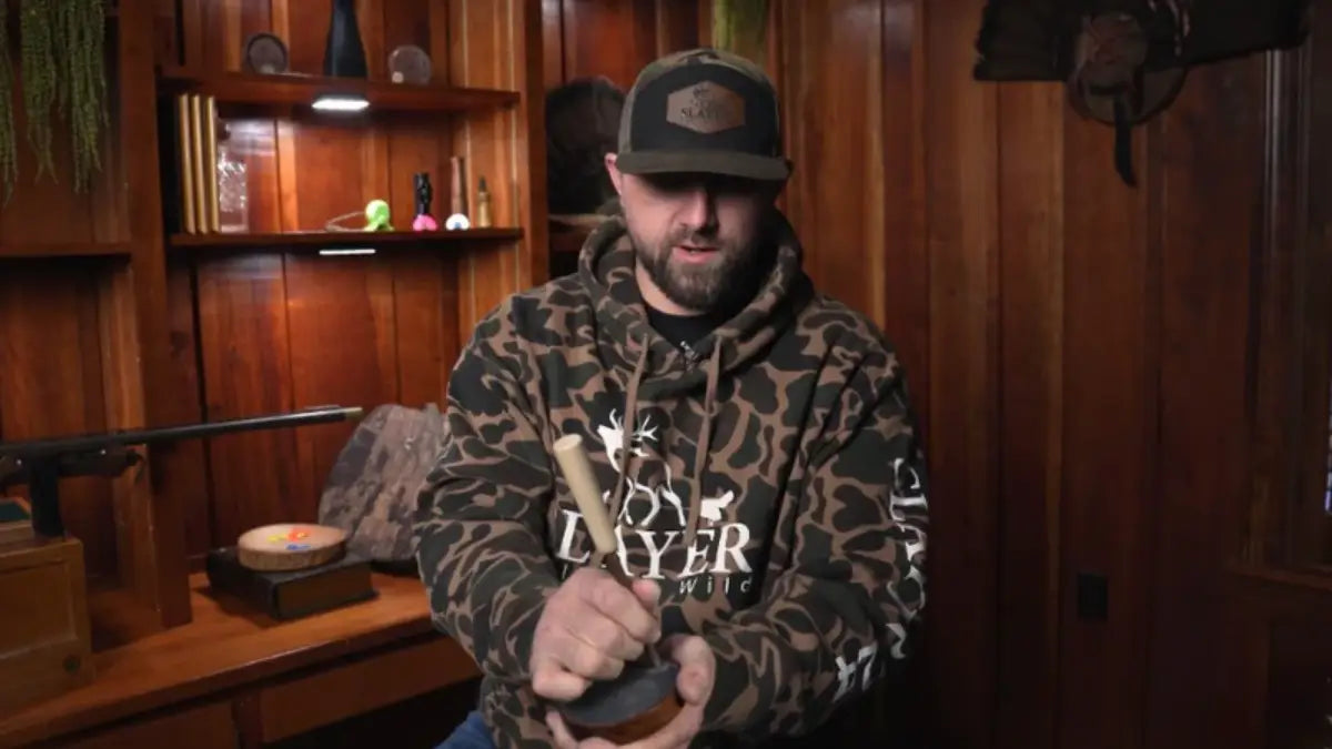 Hunter explaining how to use turkey calls