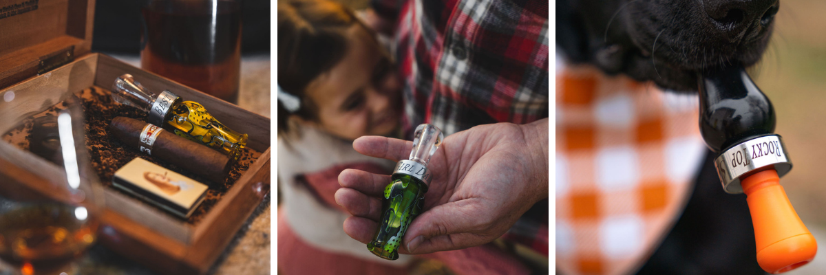 Personalized Slayer custom waterfowl calls from Slayer Calls engraved on silver band – premium custom duck and goose calls.