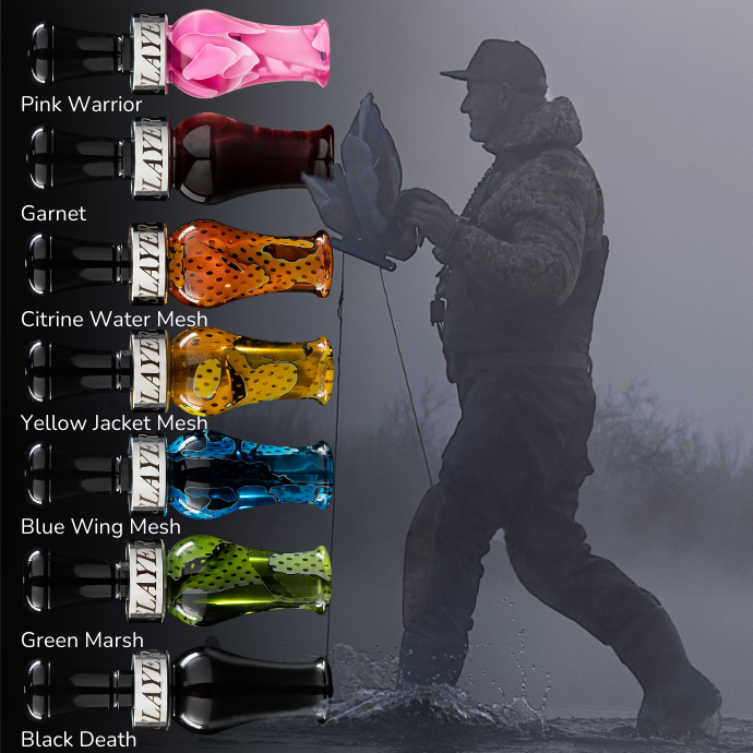 Ranger Duck Call | Acrylic | Double Reed & Single Reed Duck Calls from Slayer Calls in Blue Wing Mesh