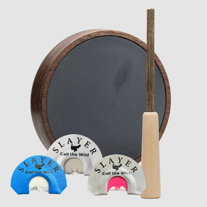 Slayer slate pot call with assorted turkey mouth calls