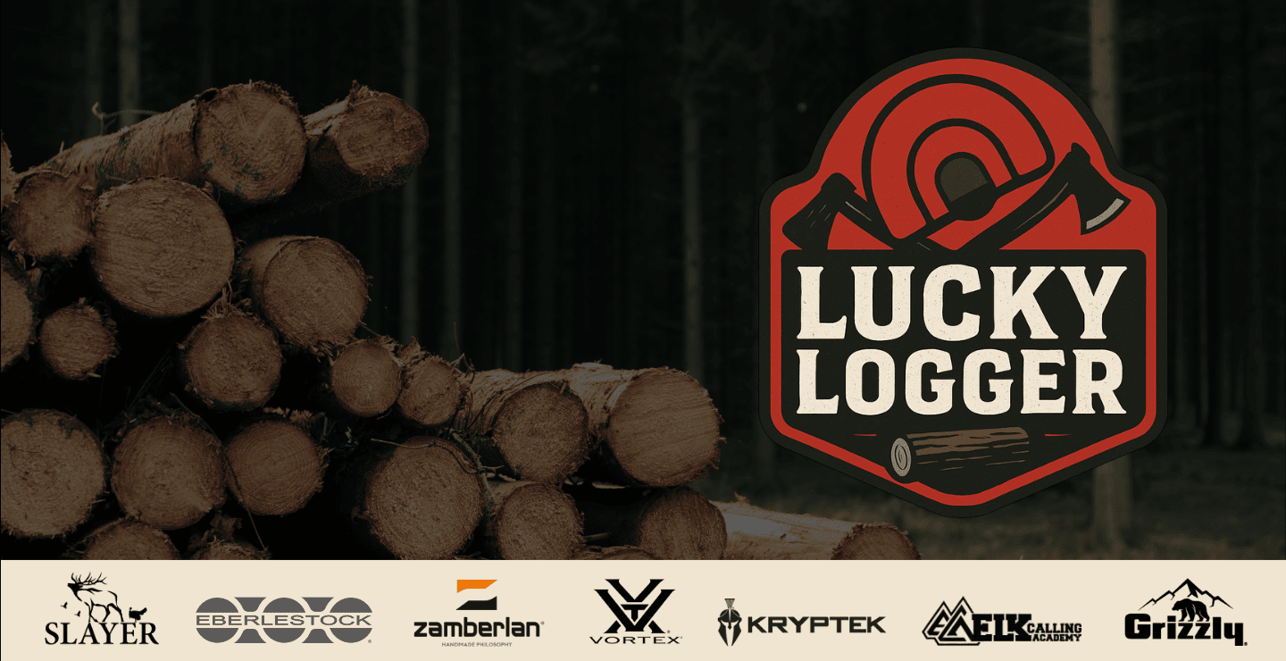 Lucky Logger Giveaway promotional banner with partner logos and lucky logger name