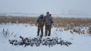 Slayer CEO Bill Ayer duck hunting in freezing weather