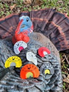 Turkey decoy with Slayer's turkey mouth calls