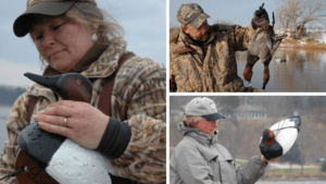 Julie Johnson, waterfowl hunter with duck decoys to hunt canvasbacks